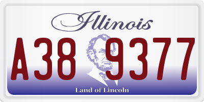 IL license plate A389377