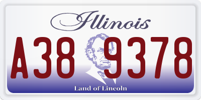 IL license plate A389378