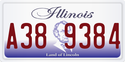 IL license plate A389384
