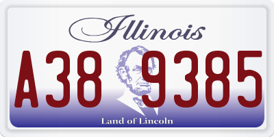 IL license plate A389385
