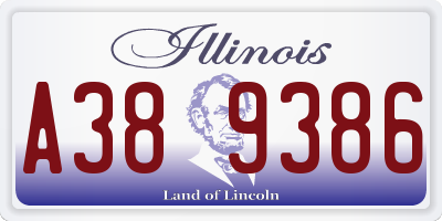IL license plate A389386