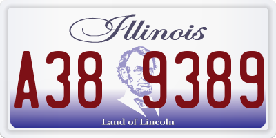 IL license plate A389389