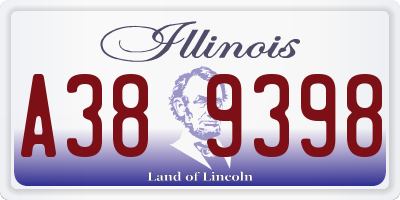 IL license plate A389398