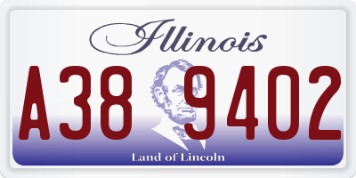 IL license plate A389402