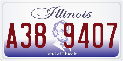 IL license plate A389407