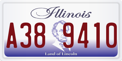IL license plate A389410