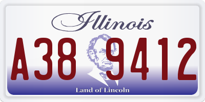 IL license plate A389412