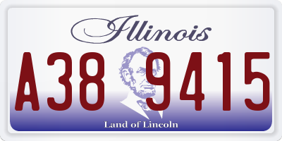 IL license plate A389415