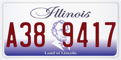 IL license plate A389417