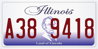 IL license plate A389418