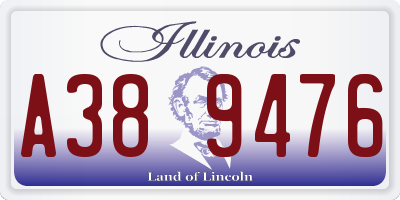 IL license plate A389476