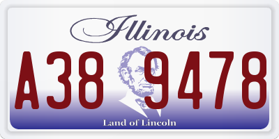 IL license plate A389478