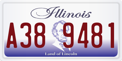 IL license plate A389481