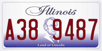 IL license plate A389487