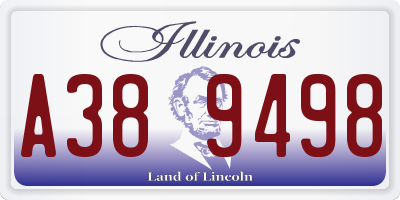 IL license plate A389498