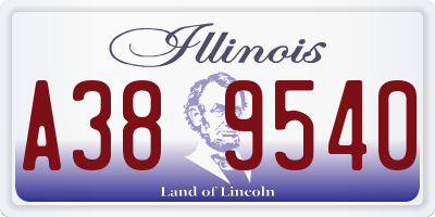 IL license plate A389540