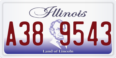 IL license plate A389543