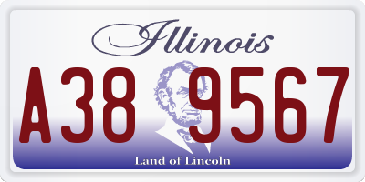 IL license plate A389567