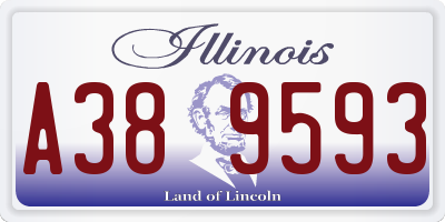 IL license plate A389593
