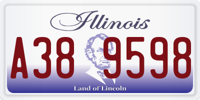IL license plate A389598