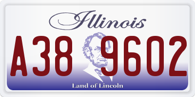 IL license plate A389602