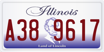 IL license plate A389617
