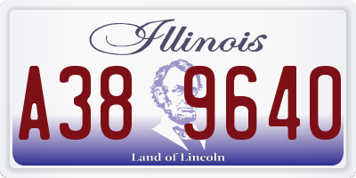 IL license plate A389640