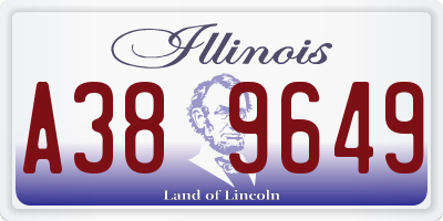 IL license plate A389649