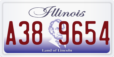 IL license plate A389654