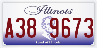 IL license plate A389673