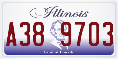 IL license plate A389703