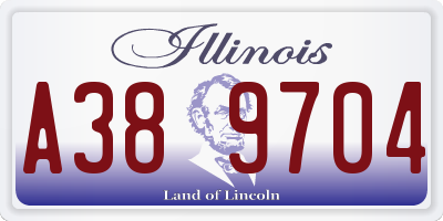 IL license plate A389704