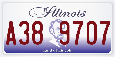 IL license plate A389707