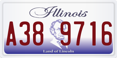 IL license plate A389716
