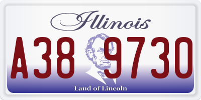 IL license plate A389730