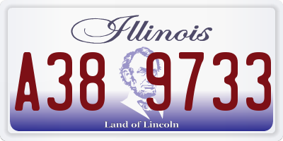 IL license plate A389733