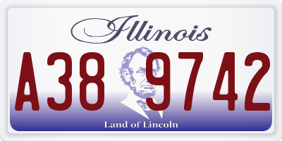 IL license plate A389742
