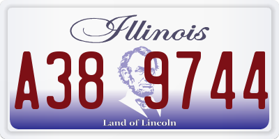 IL license plate A389744