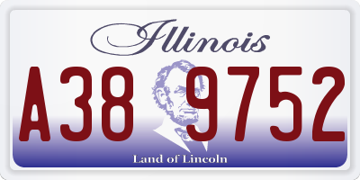 IL license plate A389752
