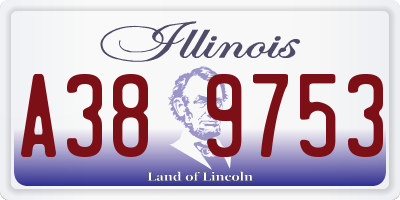 IL license plate A389753