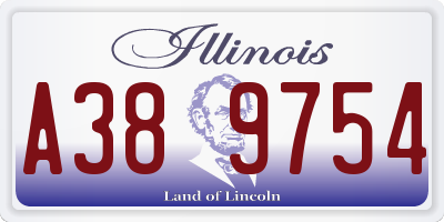 IL license plate A389754