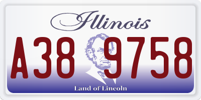 IL license plate A389758