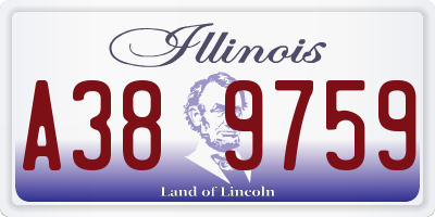 IL license plate A389759