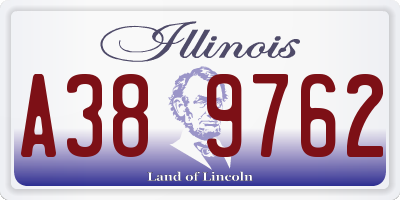 IL license plate A389762
