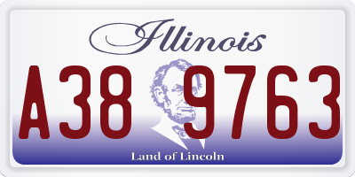 IL license plate A389763