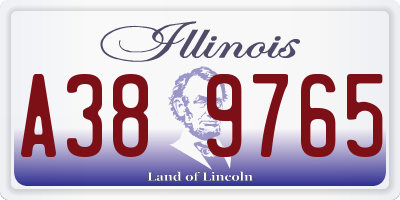 IL license plate A389765