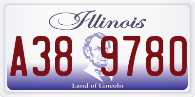 IL license plate A389780