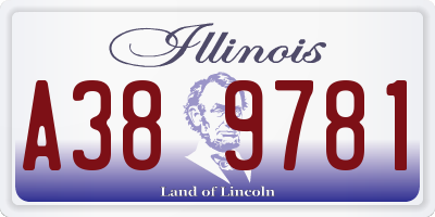 IL license plate A389781