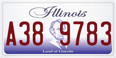 IL license plate A389783