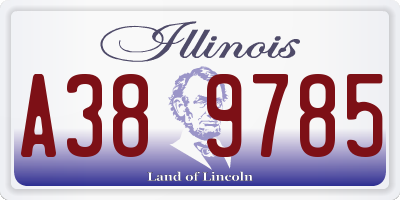 IL license plate A389785